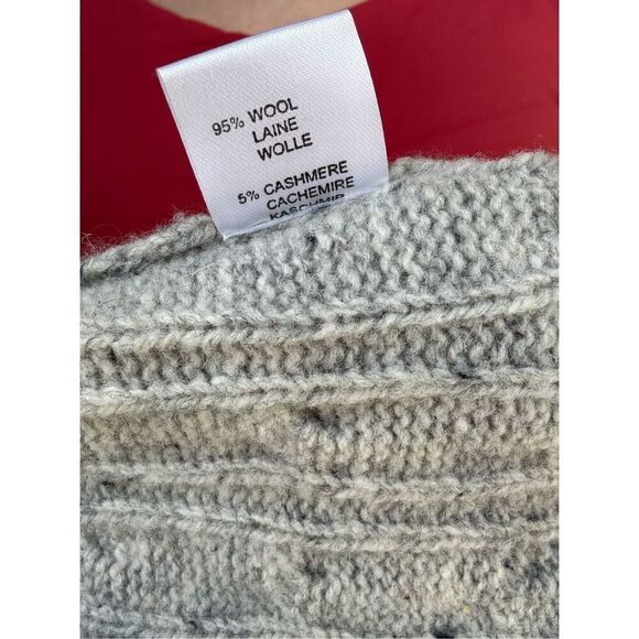 Irelandseye Gray Wool Cashmere Cardigan Sweater Irish Fisherman Size Medium Aran - Picture 7 of 10